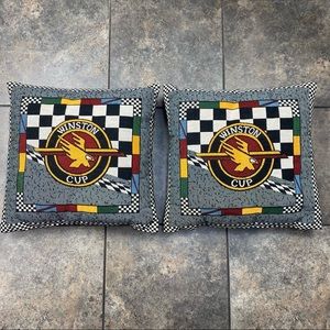 Lot of 2 VTG 90’s NASCAR Racing Winston Cup Collectible Pillows 16x16”